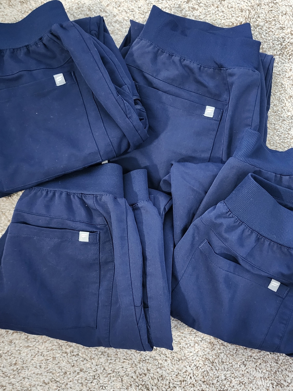 4 Pair Fabletics Women's Navy Utility Jogger Scrub Pants